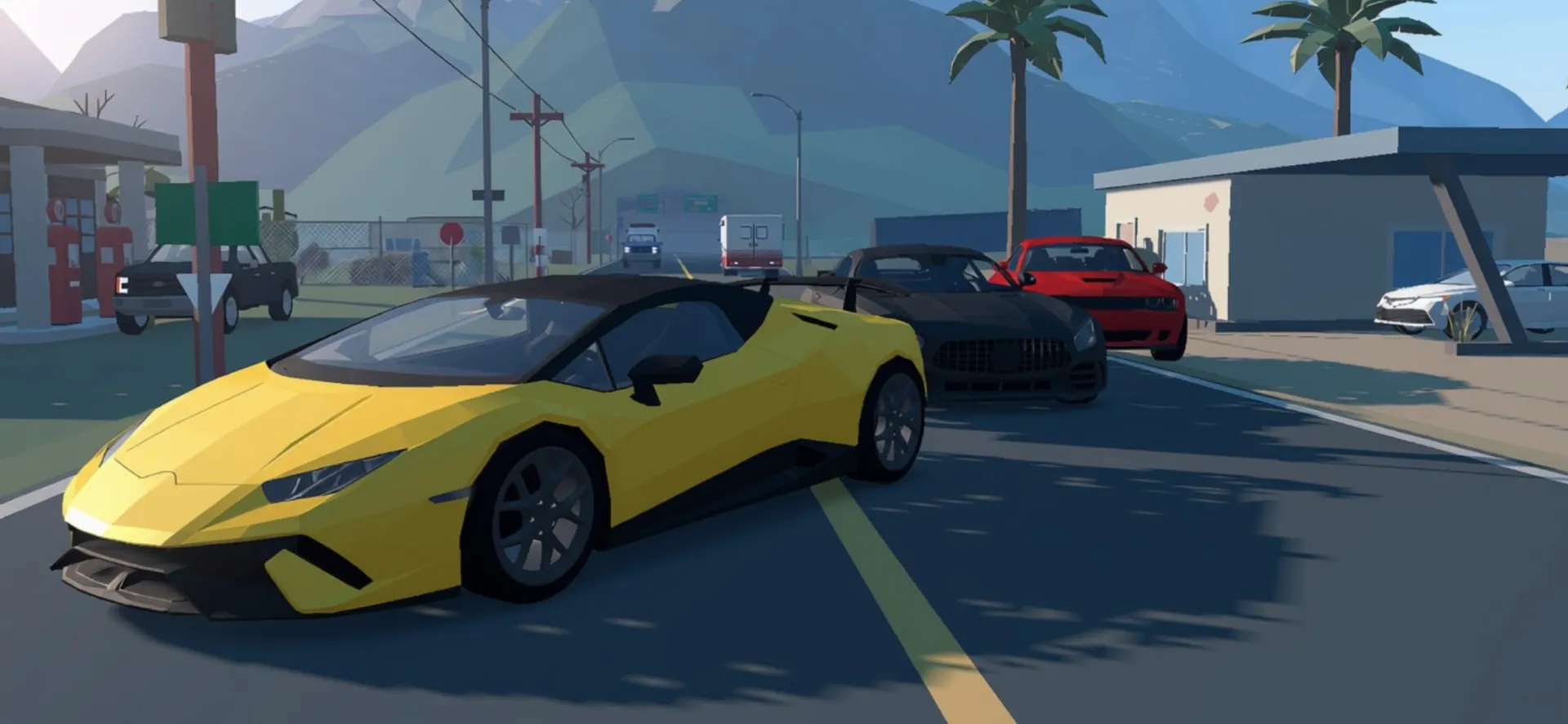 Street Capital: a yellow sports car at a gas station
